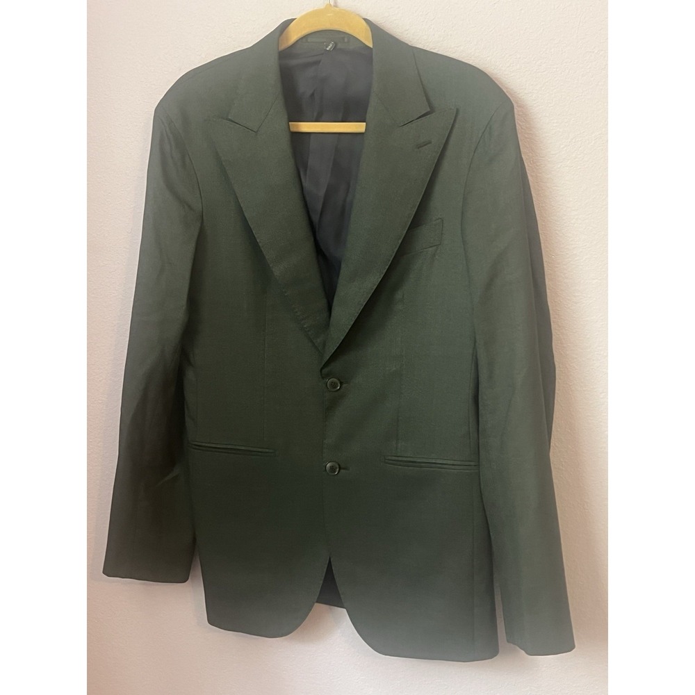 Ariston Napoli Suitsupply Green Blazer Suit Jacket Super 130's Wool Size 38 L